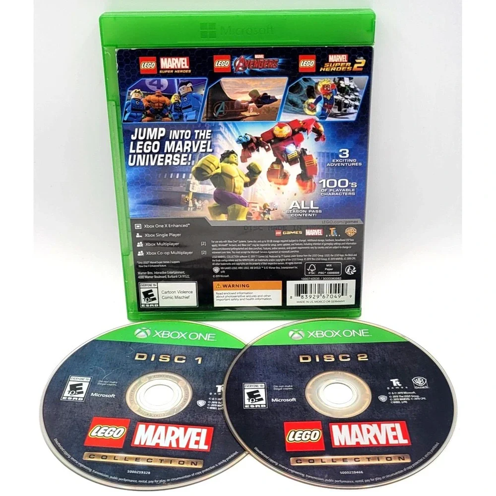 LEGO Marvel Collection 2 Disc (XBOX ONE) CIB‎ COMPLETE IN BOX